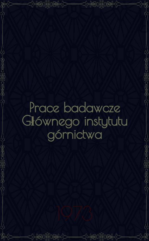 Prace badawcze Gł&oacute;wnego instytutu g&oacute;rnictwa : Komunikat. Wpływ drgań i wstrząs&oacute;w powybuchowych ...