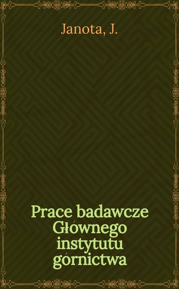 Prace badawcze Głównego instytutu górnictwa : Komunikat. Zwalczanie zapylenia powietrza kopalnianego ...