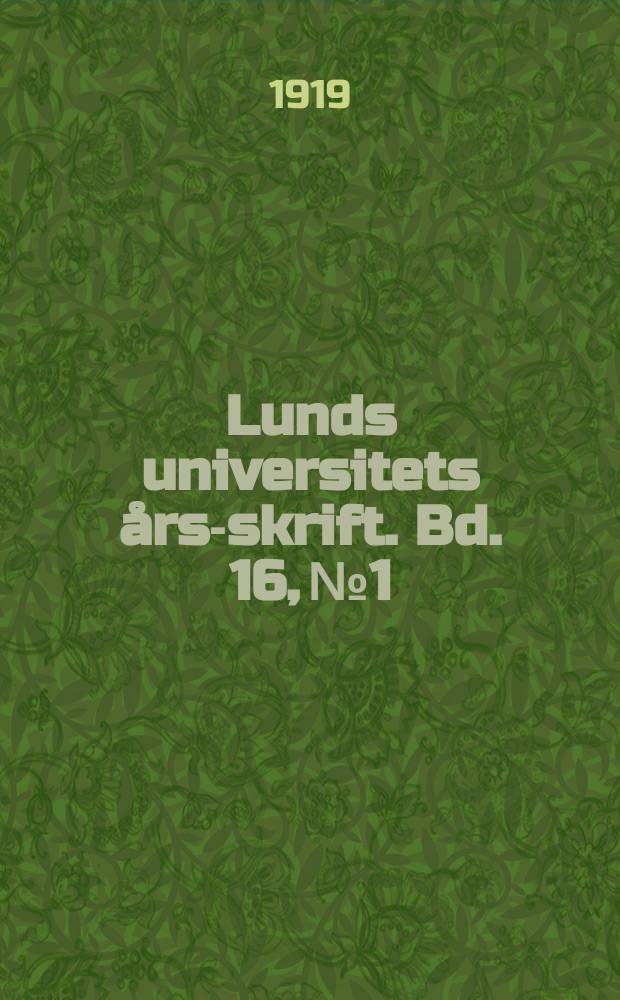 Lunds universitets års-skrift. Bd. 16, № 1 : Asaphusregionens omfattning i sydöstra Skåne och på Bornholm