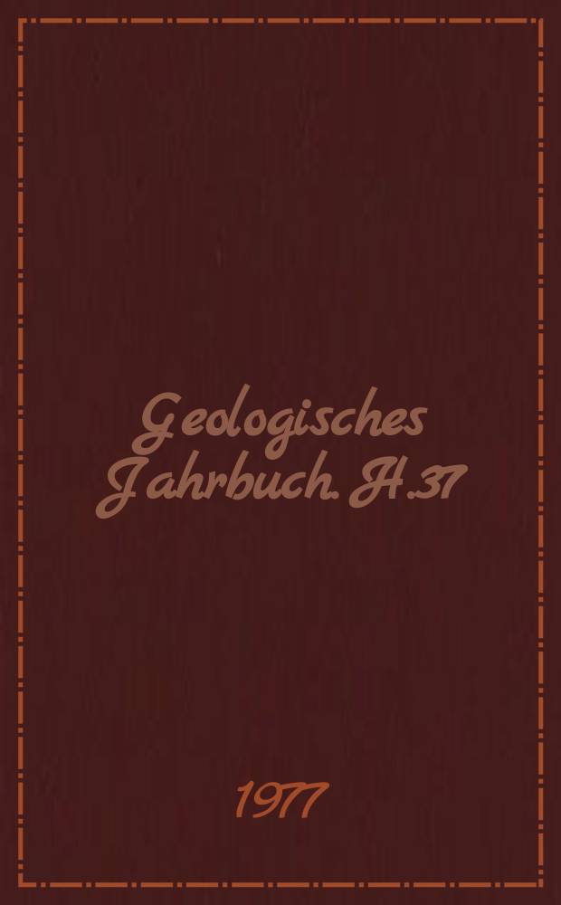 Geologisches Jahrbuch. H.37 : Das Bruchscholten land der Nördlichen Frankenalb. Mikrofazies im Übergangsbereich ...