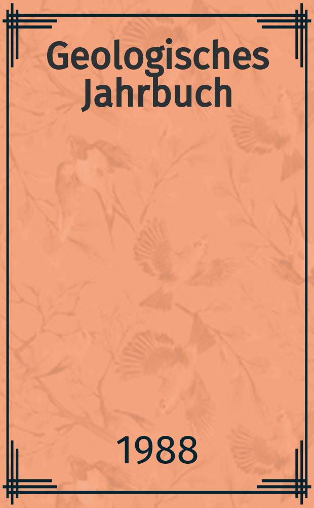 Geologisches Jahrbuch : Hrsg. von der Bundesanstalt f&uuml;r Bodenforschung und den Geologischen Landes&auml;mtern der Bundesrepublik Deutschland. H.42 : Festschrift zum 60. Geburtstag von Hans-J&uuml;rgen D&uuml;rbaum