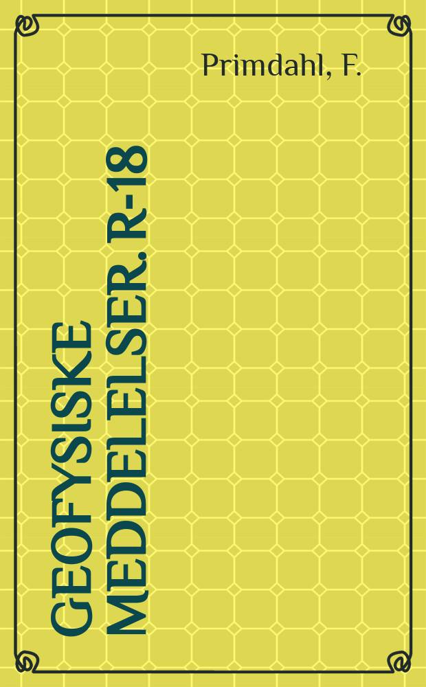 Geofysiske meddelelser. R-18 : Short note on units in magnetostatics