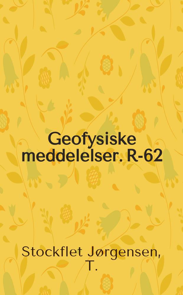 Geofysiske meddelelser. R-62 : Electric Field in the dayside auroral region