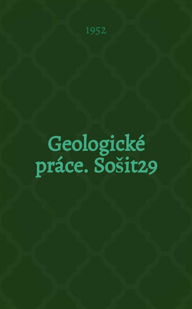 Geologické práce. Sošit29 : Amfibolické horniny v Malých Karpatoch