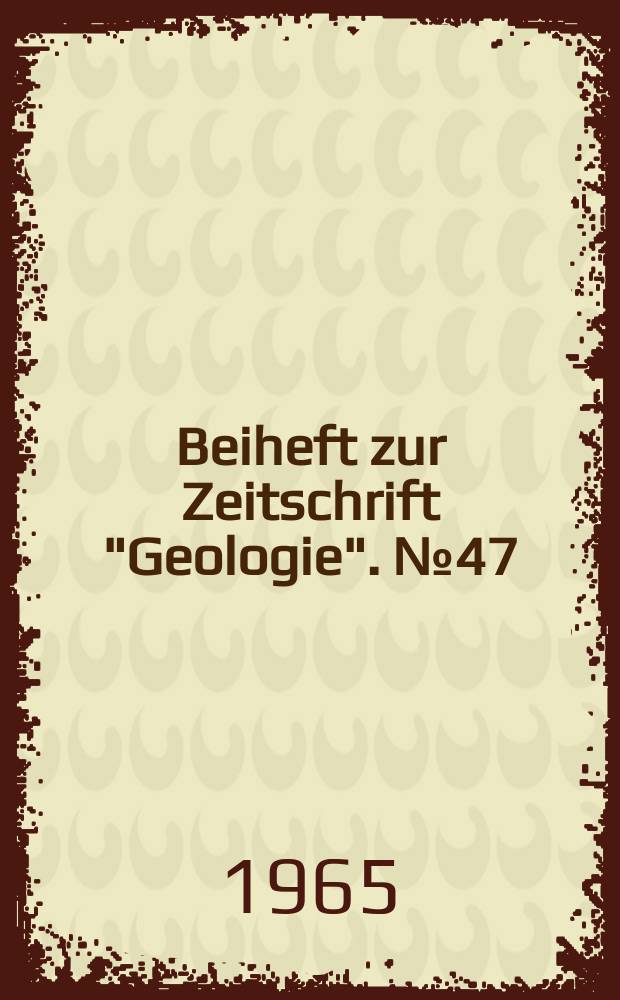 Beiheft zur Zeitschrift "Geologie". №47 : Die sporenpaläontologische Gliederung des Wealden in Westmecklenburg (Struktur Werle)