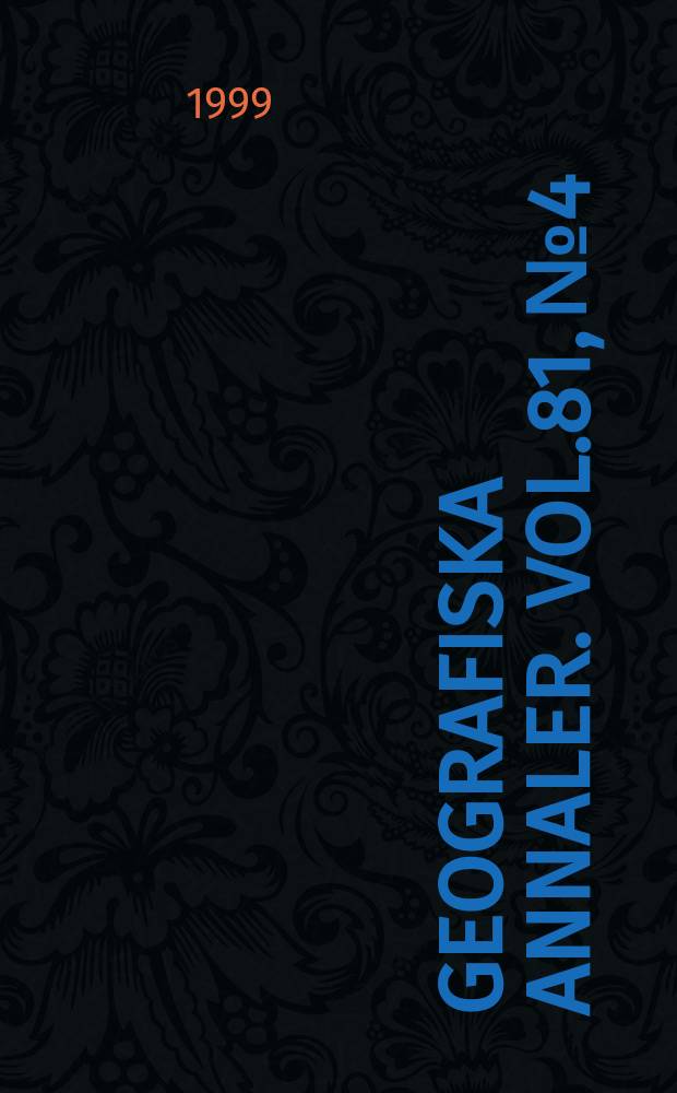Geografiska annaler. Vol.81, №4 : Methods of mass balance measurements and modelling