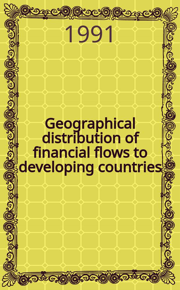 Geographical distribution of financial flows to developing countries : Disbursements, commitments, econ. indicators. [11] : 1986/1989