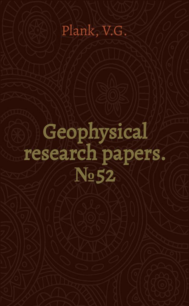 Geophysical research papers. №52 : A meteorological study of radar angels
