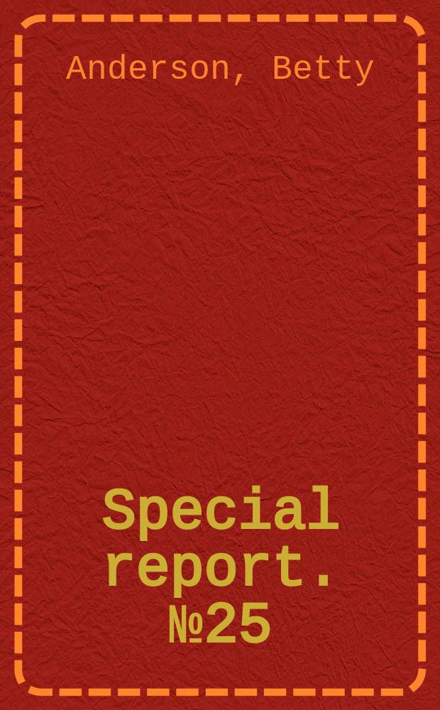 Special report. №25 : Literature search on the preservation of foods by freezing. 1st suppl.