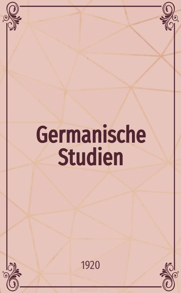 Germanische Studien
