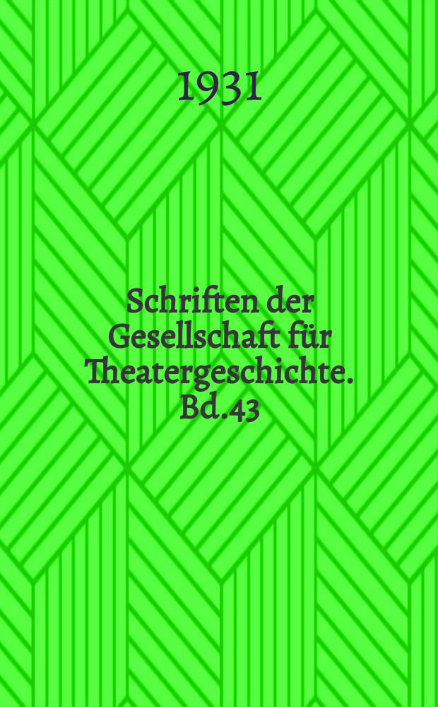 Schriften der Gesellschaft für Theatergeschichte. Bd.43 : Schauspielkostum und Schauspieldarstellung