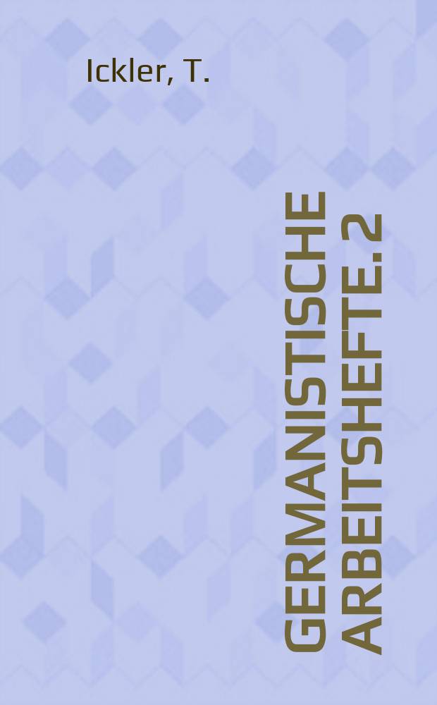 Germanistische Arbeitshefte. 2 : Bibliographie