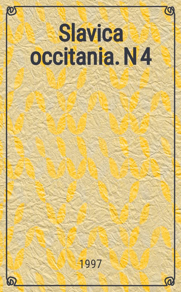 Slavica occitania. N 4
