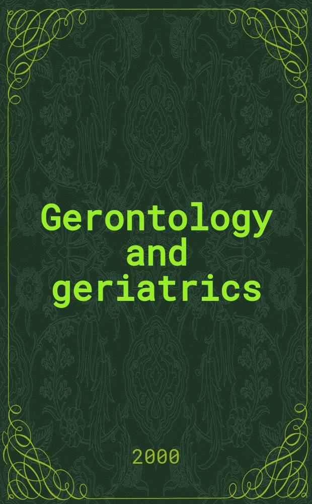 Gerontology and geriatrics : Sect. XX [of] Excerpta medica. Vol.43, №1