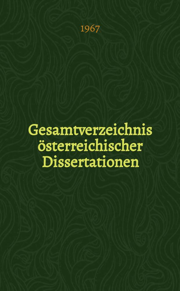 Gesamtverzeichnis österreichischer Dissertationen
