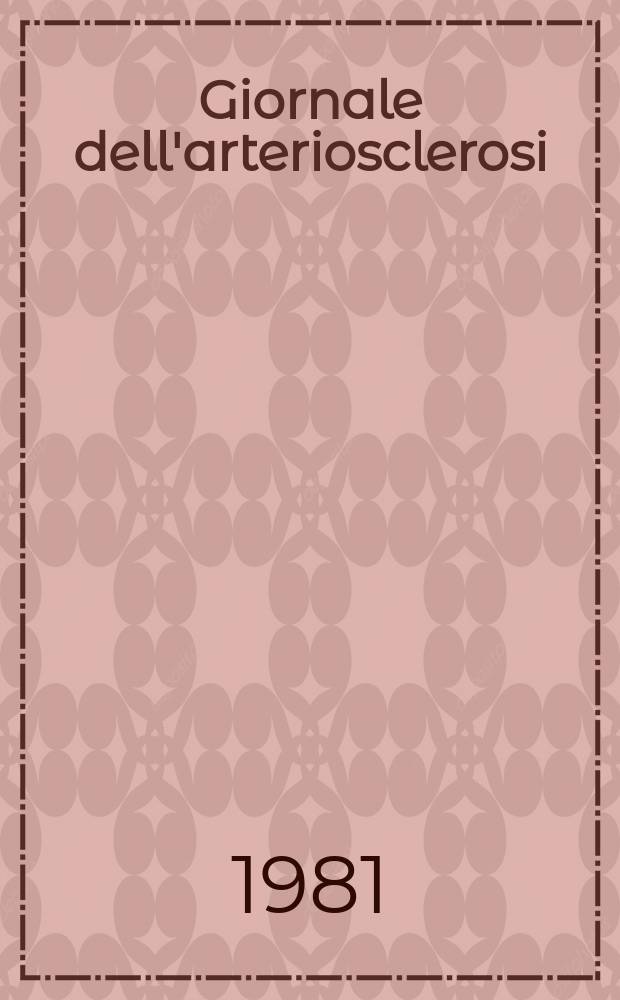Giornale dell'arteriosclerosi : A cura della Soc. italiana di gerontologia geriatria. Vol.6, Указатель