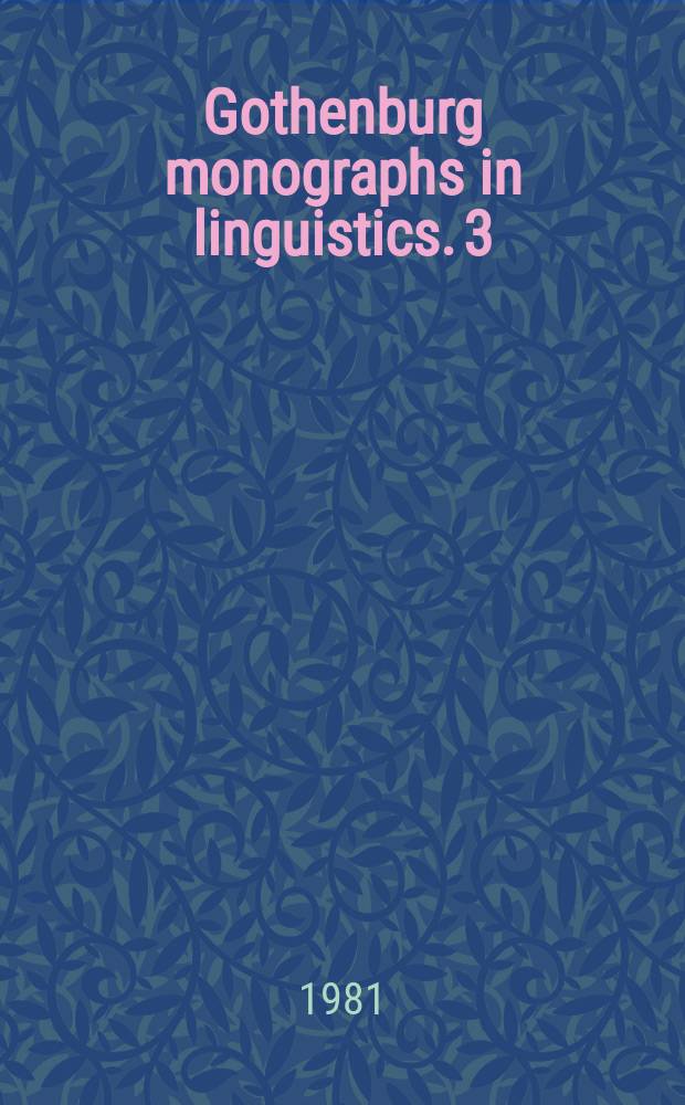 Gothenburg monographs in linguistics. 3 : The vowel system of Lemosin
