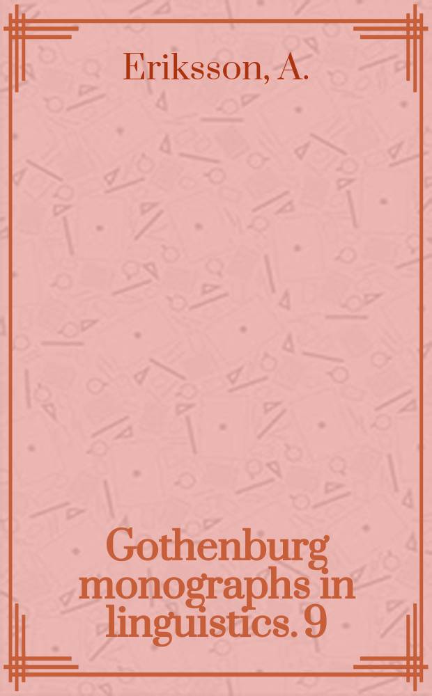 Gothenburg monographs in linguistics. 9 : Aspects of Swedish speech rhythm
