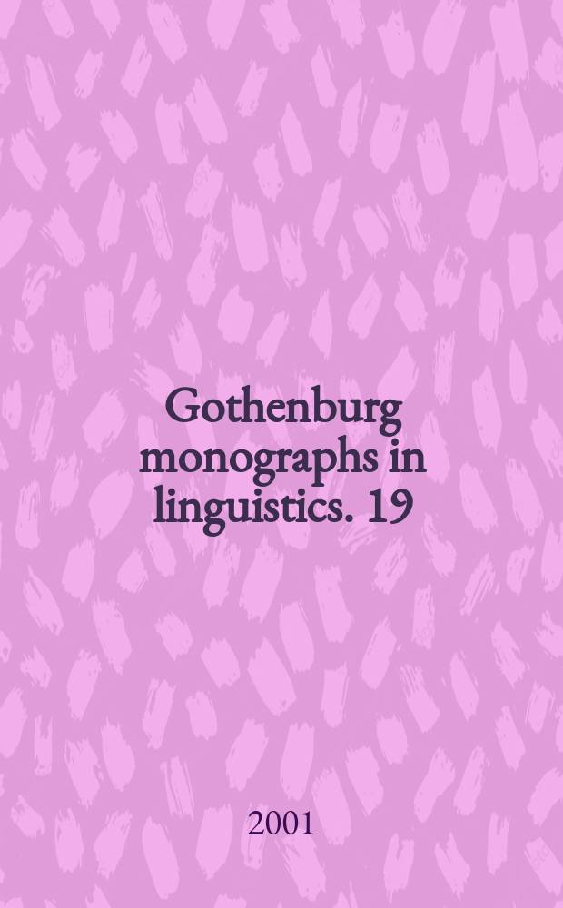 Gothenburg monographs in linguistics. 19 : Speech about speech