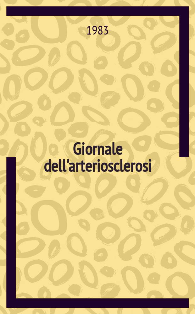 Giornale dell'arteriosclerosi : A cura della Soc. italiana di gerontologia geriatria. Vol.8, №1