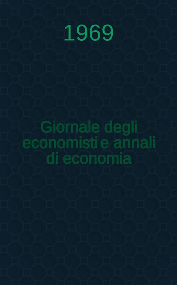 Giornale degli economisti e annali di economia