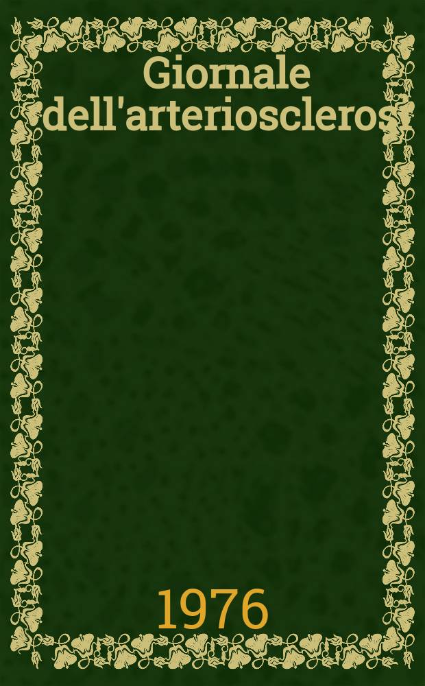 Giornale dell'arteriosclerosi : A cura della Soc. italiana di gerontologia geriatria. Vol.1, Указатель