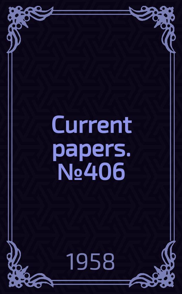 Current papers. №406 : A metod of calculating the effect of one helicopter rotor upon another