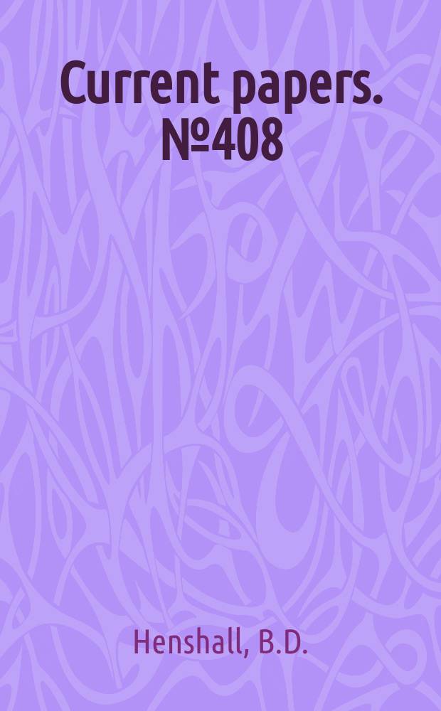 Current papers. №408 : Some notes on the use of resistance thermometers for the measurement of heat transfer rates in schock tunes