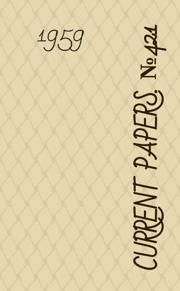 Current papers. №421 : A simple method of improving the supersonic velocity distribution in a transonic tunnel having slotted walls