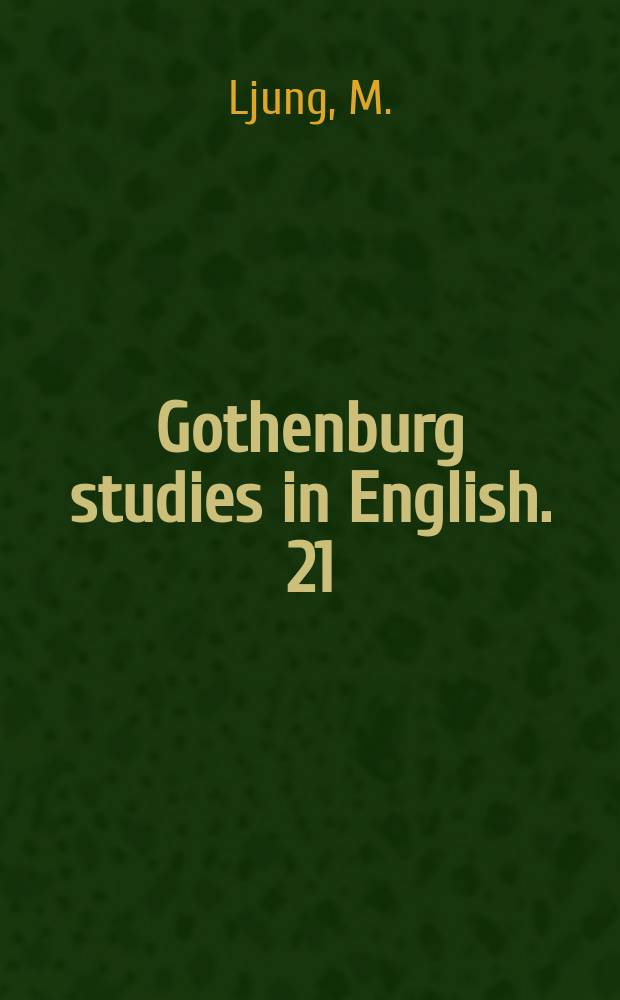 Gothenburg studies in English. 21 : English denominal adjectives