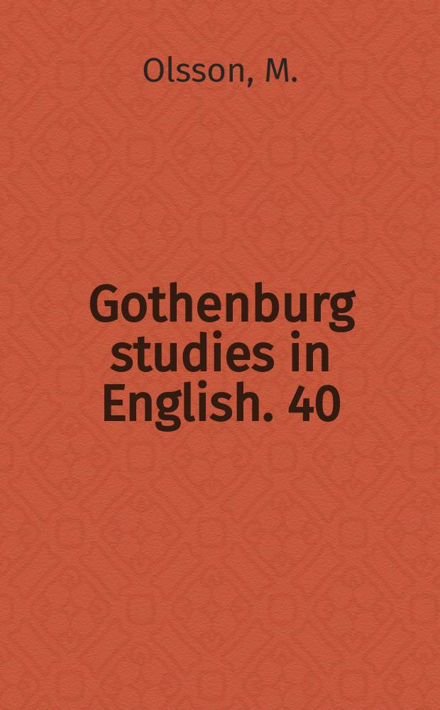 Gothenburg studies in English. 40 : Intelligibility