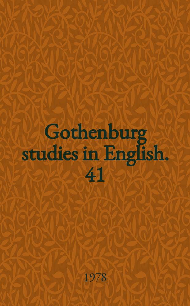 Gothenburg studies in English. 41 : Semantic patterns of noun-noun ...