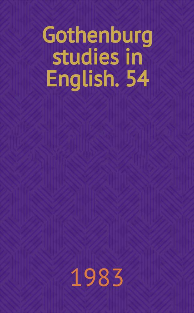 Gothenburg studies in English. 54 : Ideology, art and commerce