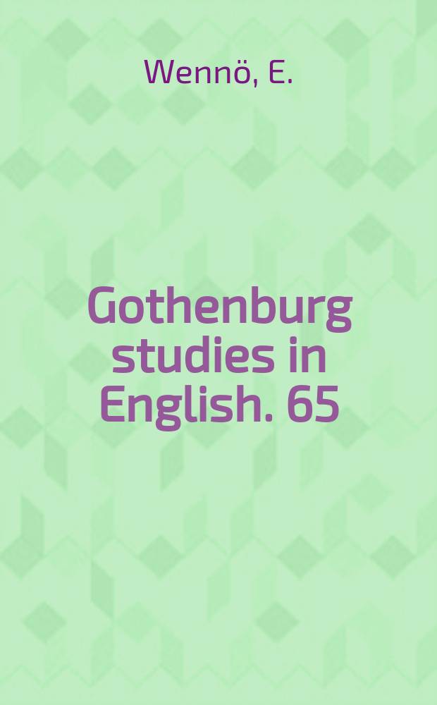 Gothenburg studies in English. 65 : Ironic formula in the novels of Beryl Bainbridge