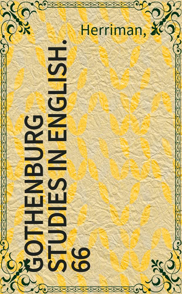 Gothenburg studies in English. 66 : The indirect object in present-day English