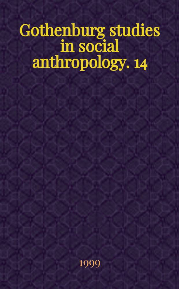 Gothenburg studies in social anthropology. 14 : Bodies of vital matter