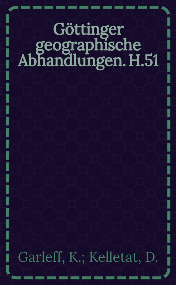 G&ouml;ttinger geographische Abhandlungen. H.51 : Verbreitung und Vergesellschaftung rezenter Periglazialerscheinungen in Skandinavien. Rezente Periglazialerscheinungen im Schottischen Hochland
