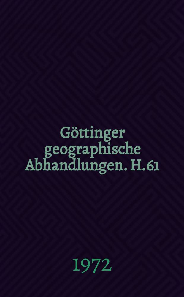 Göttinger geographische Abhandlungen. H.61 : Binnendünen und Flugsandebenen im Niedersächsischen Tiefland