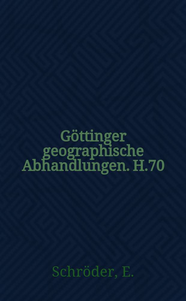 G&ouml;ttinger geographische Abhandlungen. H.70 : Geomorphologische Untersuchungen im H&uuml;mmling