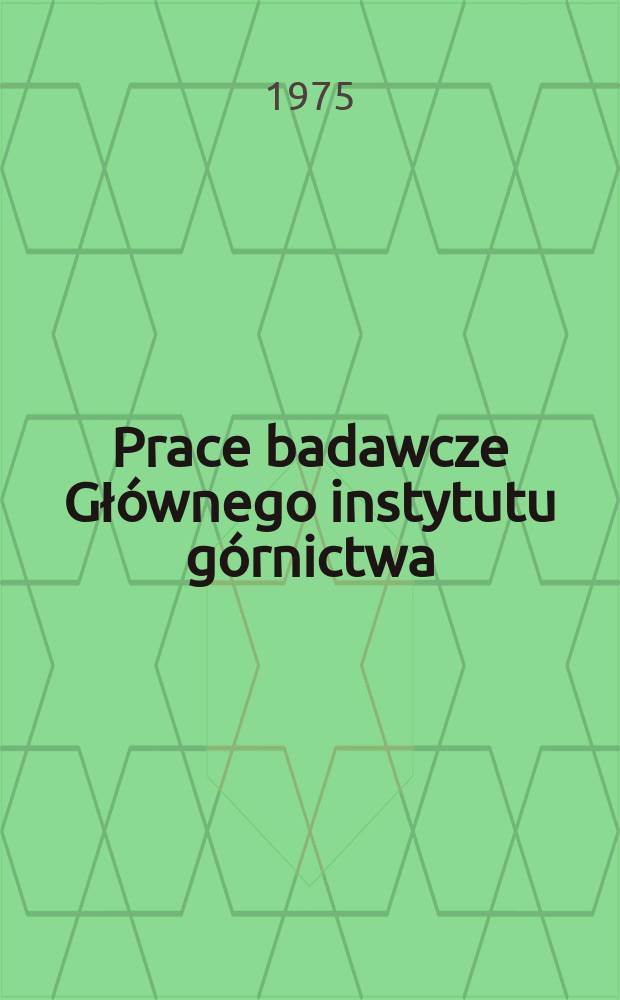 Prace badawcze Gł&oacute;wnego instytutu g&oacute;rnictwa : Komunikat. Bezpieczna głębokość