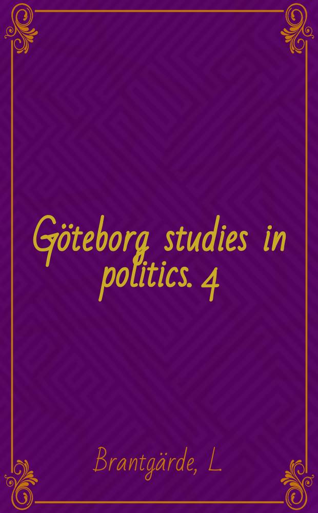 Göteborg studies in politics. 4 : Kommunerna och kommunblocksbildningen