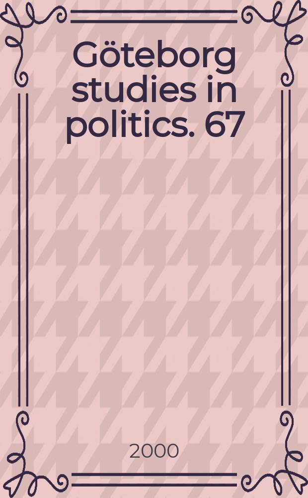 Göteborg studies in politics. 67 : The mind of the state