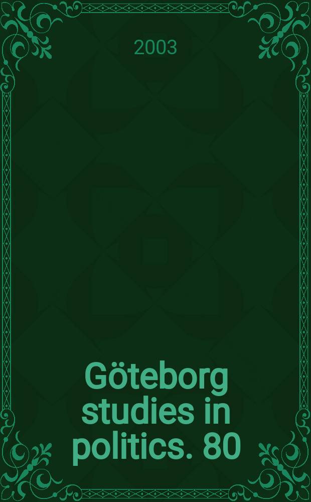 Göteborg studies in politics. 80 : Decisions on participation in UN ...