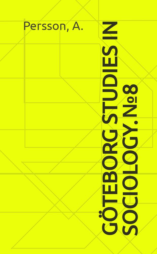 Göteborg studies in sociology. №8 : I kräftans tecken
