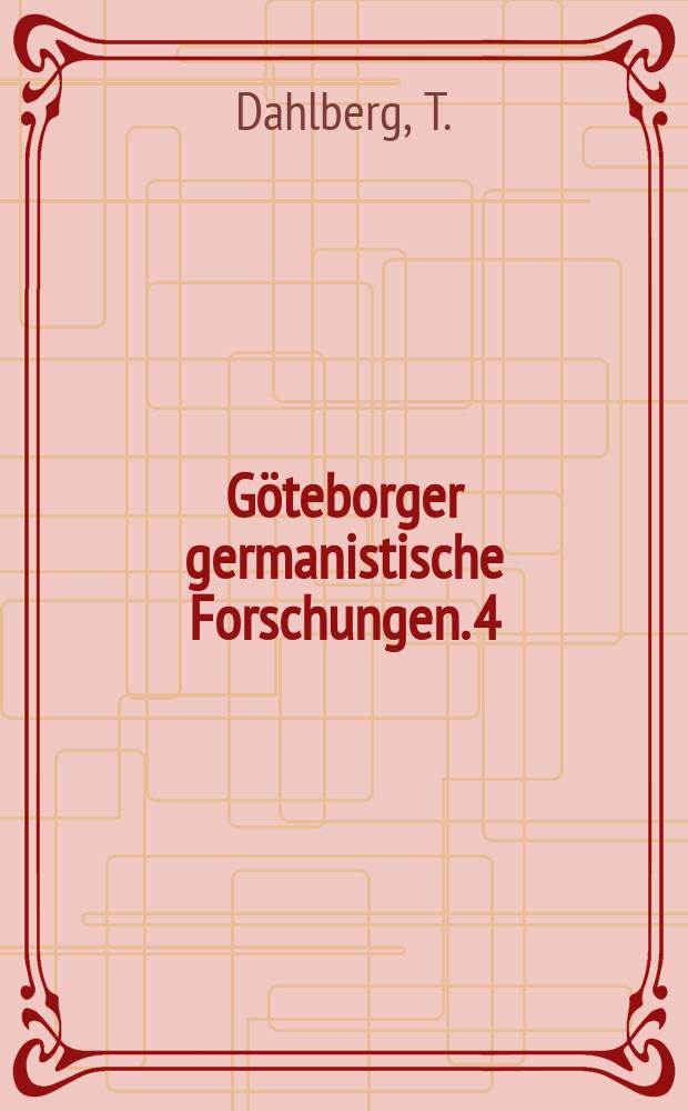 Göteborger germanistische Forschungen. 4 : Brandaniana
