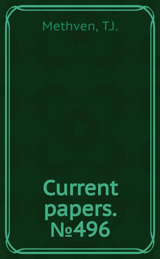 Current papers. №496 : A correlation between rain erosion of perspex specimens of flight and on a ground rig.