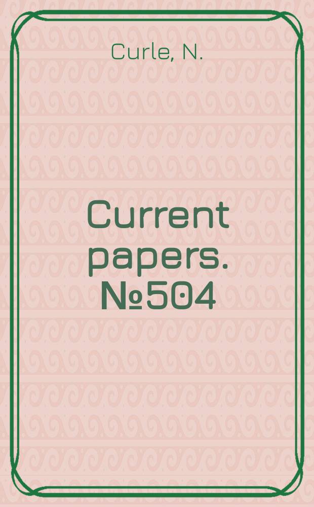 Current papers. №504 : Calculated leading-edge laminar separation from some RAE aerofoils