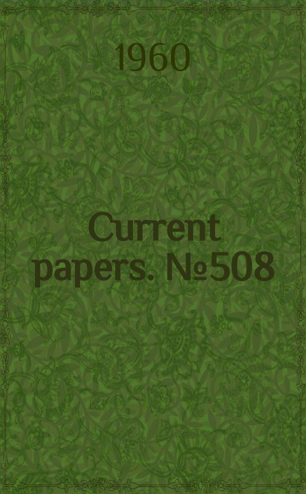 Current papers. №508 : Preliminary results of low speed wind tunnel tests on a gothic wing of aspect ratio 1.0