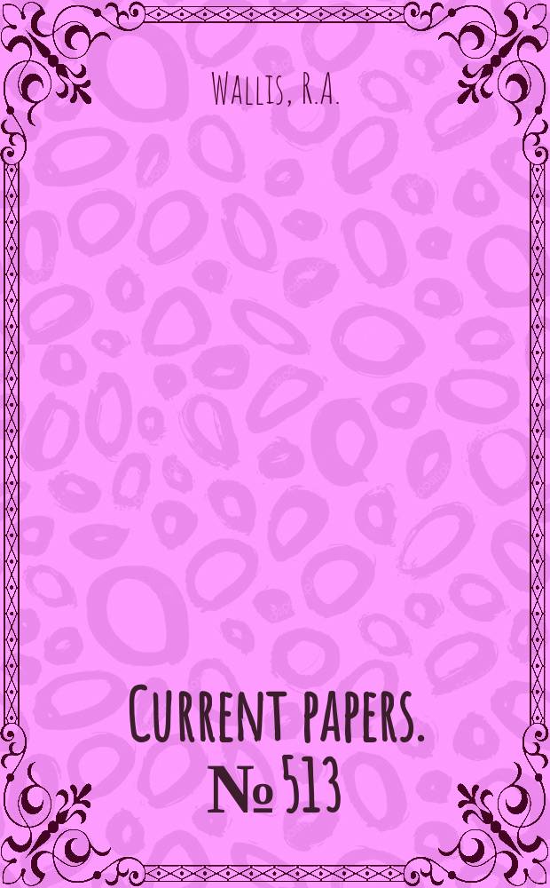 Current papers. №513 : A preliminary note on a modified type of air jet for boundary layer control