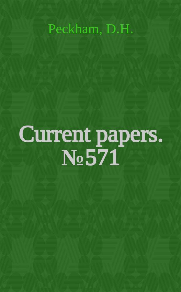 Current papers. №571 : Low-speed wind tests on the effects of taper on low aspect-ratio wings at zero incidence